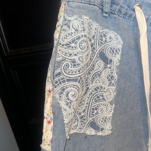 POL Lg Blue Denim Pants with Drawstring - Picture 6 of 7